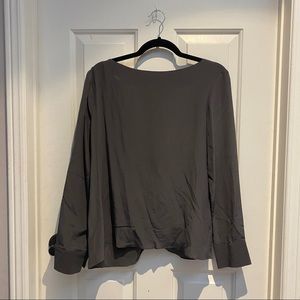 Club Monaco Grey Rodvak Long Sleeve Blouse Open Back